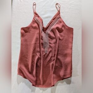 Express Mauve Pink V-Neck Spaghetti Strap Sleeveless Tank Top Woman SZ Small